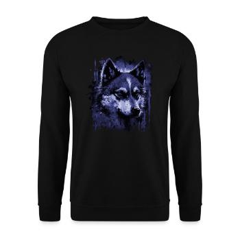 Husky Dog - Unisex Pullover - Schwarz - Vorne - Alina (178cm) & Michal (187cm)