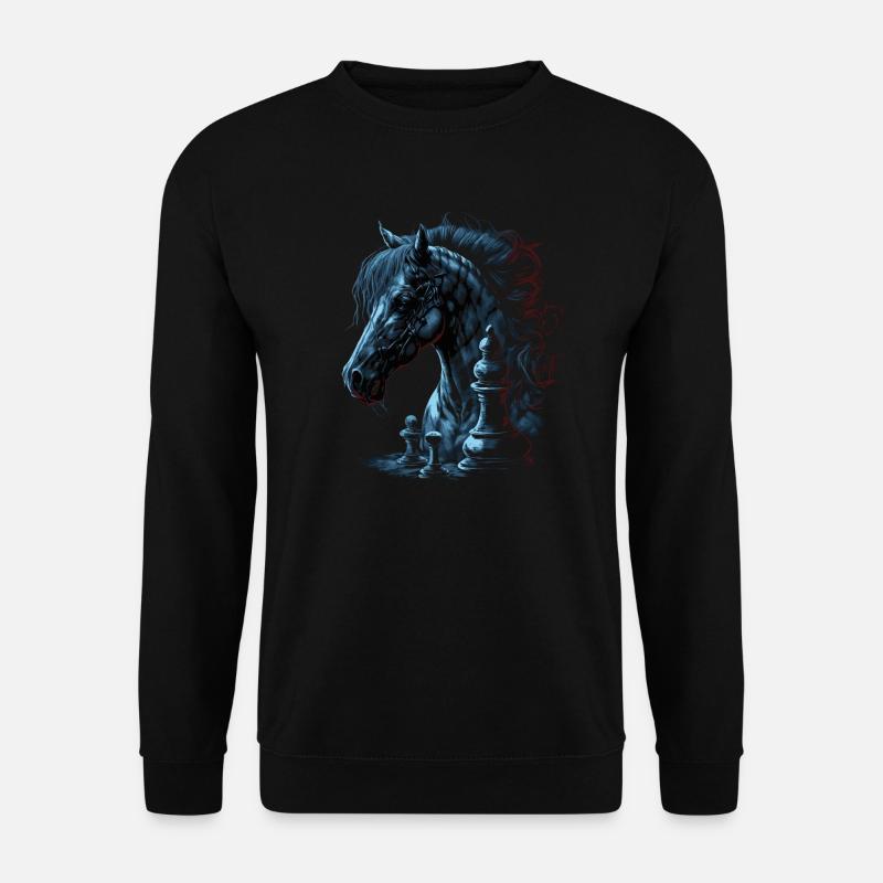 Springer Schach Pferd - Unisex Pullover - Schwarz