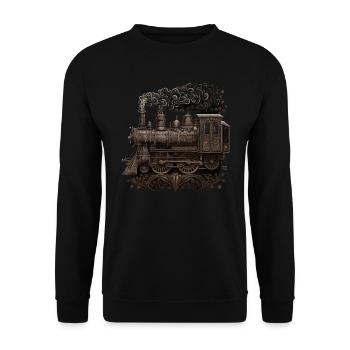 Steam locomotive - Unisex Sweatshirt - black - Front - Alina (178cm) & Michal (187cm)
