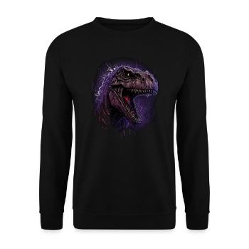 T-Rex looks angry - Unisex Sweatshirt - black - Front - Alina (178cm) & Michal (187cm)