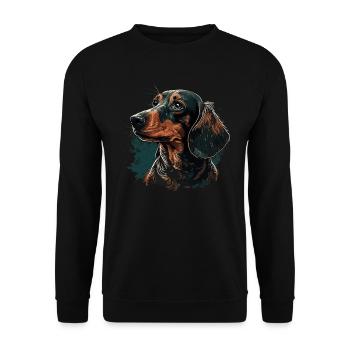 Dachshund - Unisex Sweatshirt - black - Front - Alina (178cm) & Michal (187cm)