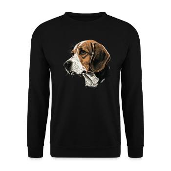Beagle - Unisex Pullover - Schwarz - Vorne - Alina (178cm) & Michal (187cm)