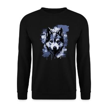 Husky Dog - Unisex Sweatshirt - black - Front - Alina (178cm) & Michal (187cm)