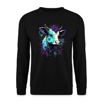 Une drôle de vache bizarre - Sweat-shirt Unisexe - noir - Devant - Alina (178cm) & Michal (187cm)