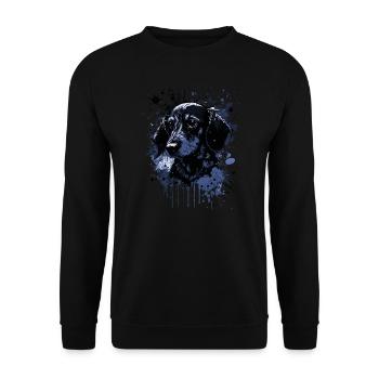 Dachshund puppy - Unisex Sweatshirt - black - Front - Alina (178cm) & Michal (187cm)