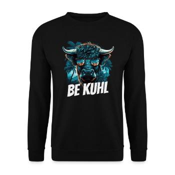 Be kuhl Kuh - Unisex Pullover - Schwarz - Vorne - Alina (178cm) & Michal (187cm)
