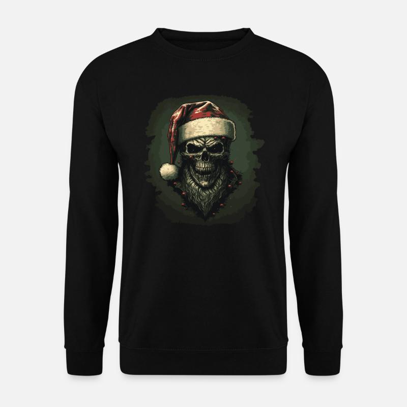 Zombie mit Weihnachtsmütze - Unisex Pullover - Schwarz