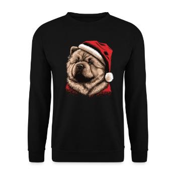 Chow Chow xmas - Unisex Pullover - Schwarz - Vorne - Alina (178cm) & Michal (187cm)