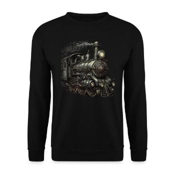 Steam locomotive - Unisex Sweatshirt - black - Front - Alina (178cm) & Michal (187cm)