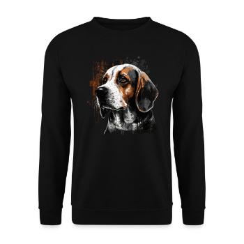 Beagle Hund - Unisex Pullover - Schwarz - Vorne - Alina (178cm) & Michal (187cm)