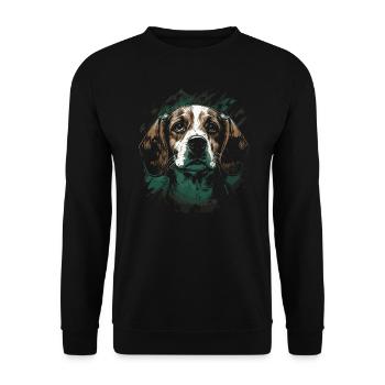Beagle Hund - Unisex Pullover - Schwarz - Vorne - Alina (178cm) & Michal (187cm)