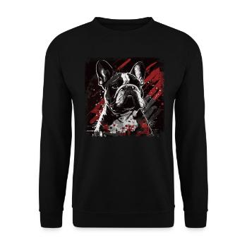 Bouledogue français - Sweat-shirt Unisexe - noir - Devant - Alina (178cm) & Michal (187cm)