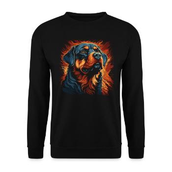 Chien Rottweiler - Sweat-shirt Unisexe - noir - Devant - Alina (178cm) & Michal (187cm)