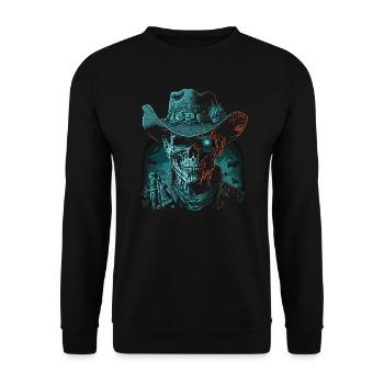 Creepy cowboy - Unisex Sweatshirt - black - Front - Alina (178cm) & Michal (187cm)