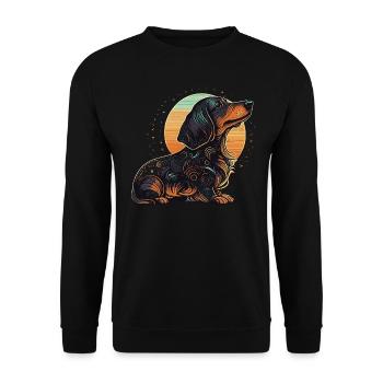 Art teckel - Sweat-shirt Unisexe - noir - Devant - Alina (178cm) & Michal (187cm)
