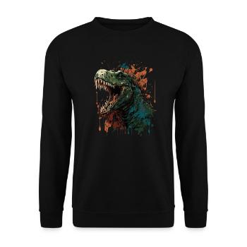 T-Rex - Unisex Pullover - Schwarz - Vorne - Alina (178cm) & Michal (187cm)