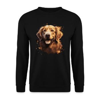 Chien Golden Retriever - Sweat-shirt Unisexe - noir - Devant - Alina (178cm) & Michal (187cm)
