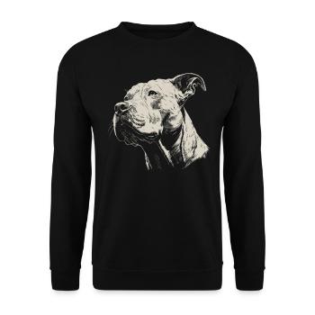 American Staffordshire Terrier - Sweat-shirt Unisexe - noir - Devant - Alina (178cm) & Michal (187cm)