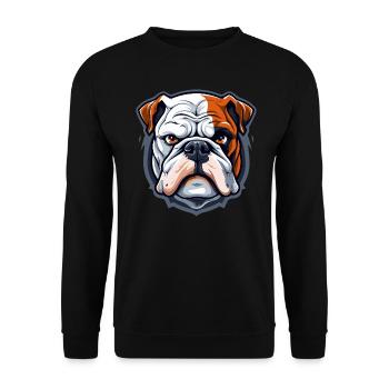 Coole Englische Bulldogge - Unisex Pullover - Schwarz - Vorne - Alina (178cm) & Michal (187cm)