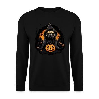 Cute Halloween Pug - Unisex Sweatshirt - black - Front - Alina (178cm) & Michal (187cm)