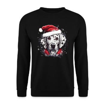Dalmatian celebrates Christmas - Unisex Sweatshirt - black - Front - Alina (178cm) & Michal (187cm)
