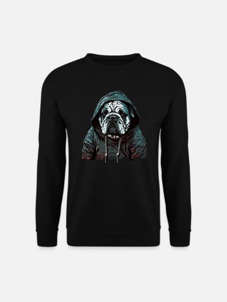 Mürrische Gangster Englische Bulldogge - Unisex Pullover - Schwarz