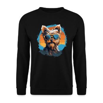 Cool Yorkshire Terrier - Unisex Sweatshirt - black - Front - Alina (178cm) & Michal (187cm)