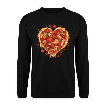 Pizza heart - Unisex Sweatshirt - black - Front - Alina (178cm) & Michal (187cm)