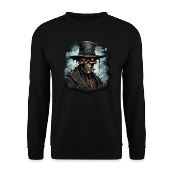 Steampunk Zombie Cowboy - Unisex Pullover - Schwarz - Vorne - Alina (178cm) & Michal (187cm)