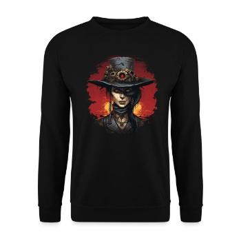 Emo Steampunk Girl - Unisex Sweatshirt - black - Front - Alina (178cm) & Michal (187cm)