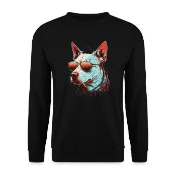 Bull Terrier anglais cool - Sweat-shirt Unisexe - noir - Devant - Alina (178cm) & Michal (187cm)
