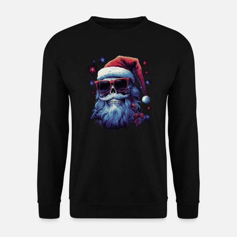 Skull with Santa hat - Unisex Sweatshirt - black