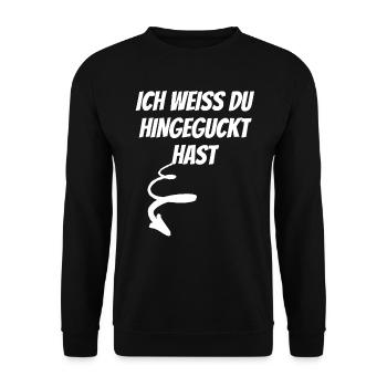 Je sais où tu as regardé Malle Party sexy - Sweat-shirt Unisexe - noir - Devant - Alina (178cm) & Michal (187cm)