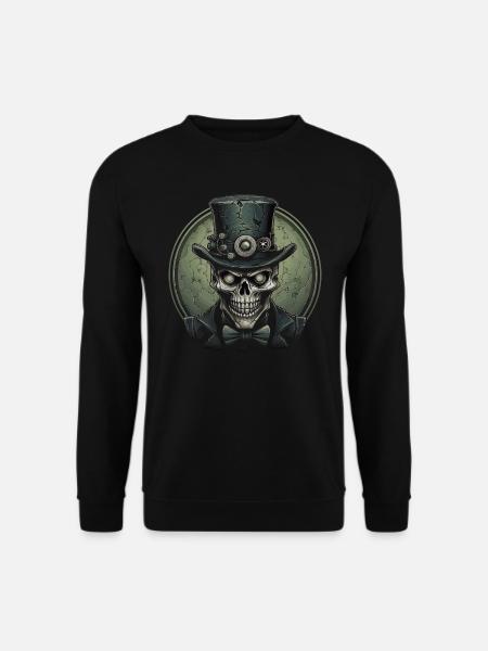Crâne de Zombie Steampunk - Sweat-shirt Unisexe - noir