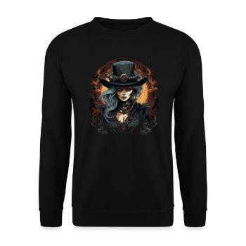 Emo Steampunk Girl - Unisex Sweatshirt - black - Front - Alina (178cm) & Michal (187cm)