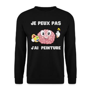 I Can't I Have Humor Painting Gift - Unisex Sweatshirt - black - Front - Alina (178cm) & Michal (187cm)