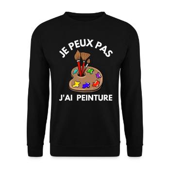 I Can't I Have Humor Painting Gift - Unisex Sweatshirt - black - Front - Alina (178cm) & Michal (187cm)