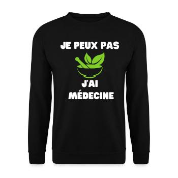 Ich kann keine Medikamente haben - Unisex Pullover - Schwarz - Vorne - Alina (178cm) & Michal (187cm)
