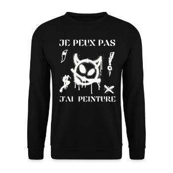 I can't I have humor painting - Unisex Sweatshirt - black - Front - Alina (178cm) & Michal (187cm)