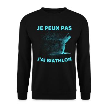 Je Peux Pas J ai Biathlon - Sweat-shirt Unisexe - noir - Devant - Alina (178cm) & Michal (187cm)