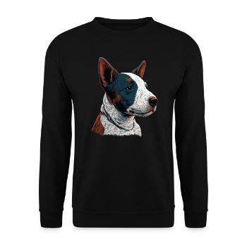 Chiot Bull Terrier anglais - Sweat-shirt Unisexe - noir - Devant - Alina (178cm) & Michal (187cm)