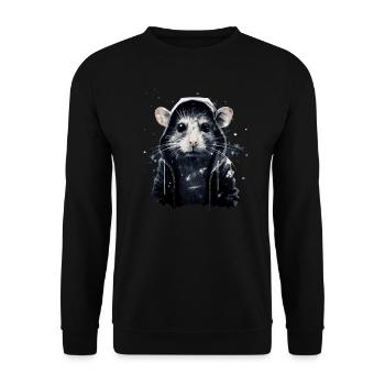 Cool Hip Hop Rat - Unisex Sweatshirt - black - Front - Alina (178cm) & Michal (187cm)