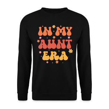 In My Aunt Era Baby Announcement for Aunt Mother's - Unisex Sweatshirt - black - Front - Alina (178cm) & Michal (187cm)