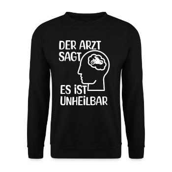 Moto - Le médecin dit que c’est incurable - Sweat-shirt Unisexe - noir - Devant - Alina (178cm) & Michal (187cm)
