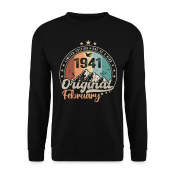 Legenden geboren im Februar 1941 Geschenk zum 83. Geburtstag - Unisex Pullover - Schwarz - Vorne - Alina (178cm) & Michal (187cm)