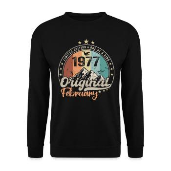 Les Légendes Nées En Février 1977 Cadeau 47 Ans - Sweat-shirt Unisexe - noir - Devant - Alina (178cm) & Michal (187cm)
