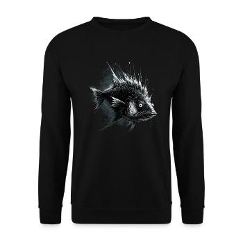 Drôle De Poisson Effrayant - Sweat-shirt Unisexe - noir - Devant - Alina (178cm) & Michal (187cm)