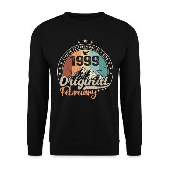 Legends Born In February 1999 25th Birthday Gift - Unisex Sweatshirt - black - Front - Alina (178cm) & Michal (187cm)