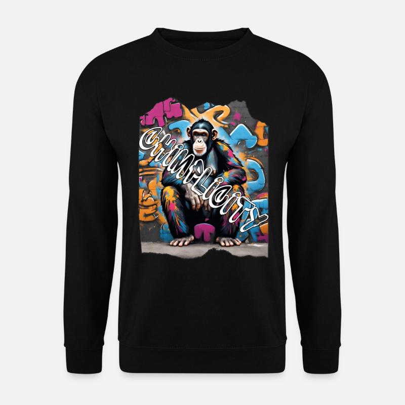 Schimpanse im Graffiti-Stil - Unisex Pullover - Schwarz