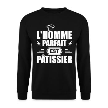 The Perfect Man Is Pastry Chef Pastry Gift - Unisex Sweatshirt - black - Front - Alina (178cm) & Michal (187cm)